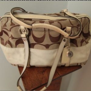 2000's Coach Signature Canvas Top Handle Shoulder Bag